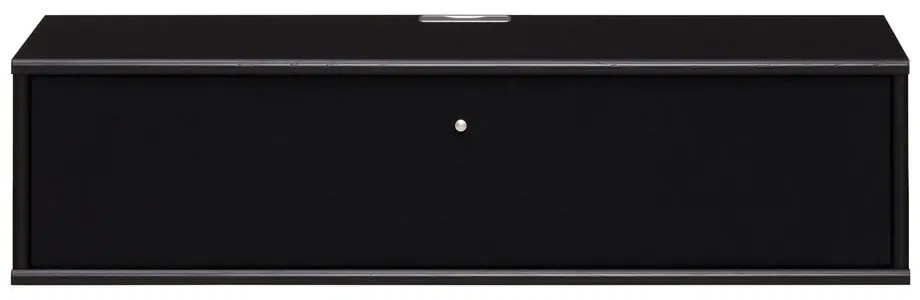 Čierny TV stolík v dekore jaseňa 89x22 cm Mistral – Hammel Furniture