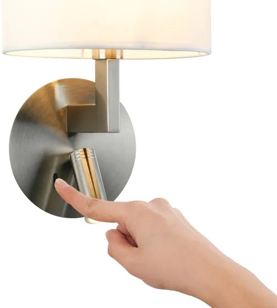 Brilagi - LED Nástenná lampa DAYA 1xE14/40W/230V + LED/3W biela/matný chróm