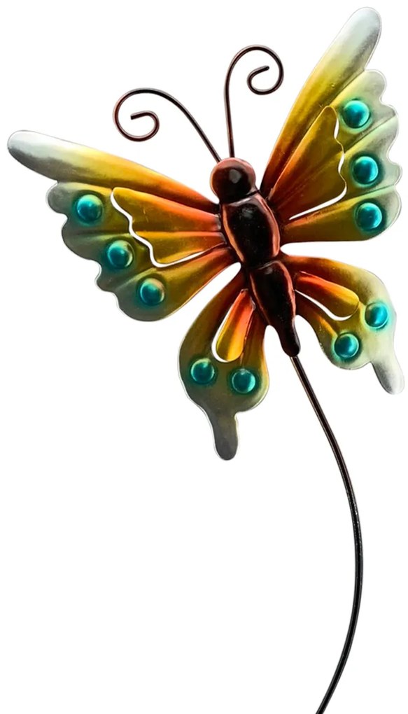 Zapichovacia záhradná dekorácia Butterflies, sada 3ks, 57,5 cm, kov, viacfarebná