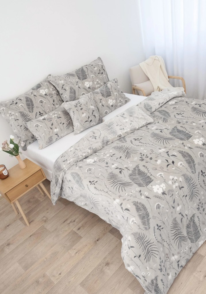 Obliečky mikroplyš Exclusive - Gloria béžová 140 × 200 cm, 70 x 90 cm