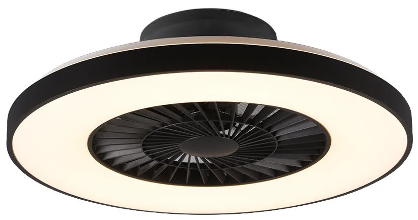 TRIO R62672132 HALMSTAD stropné svietidlo s ventilátorom LED D593mm 40W/3000lm 3000-6500K matná čierna, stmievateľné, diaľkový ovládač