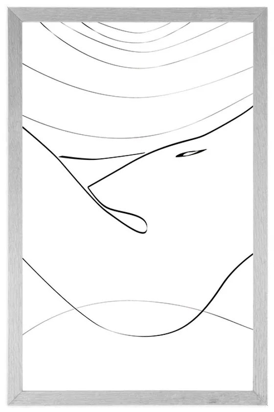 Plagát línia ženského tela - 40x60 black