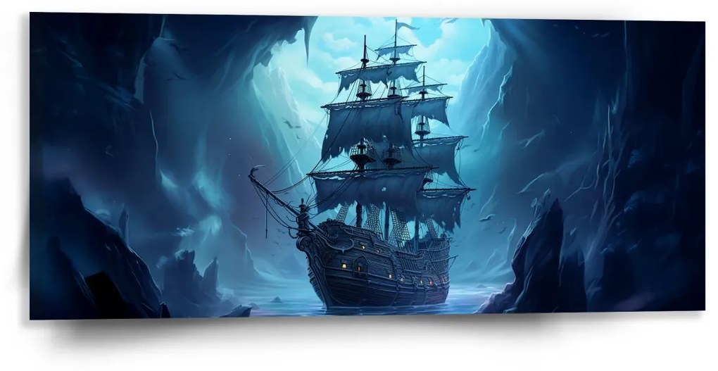 Sablio Obraz Plachetnica v priepasti - 110x50 cm
