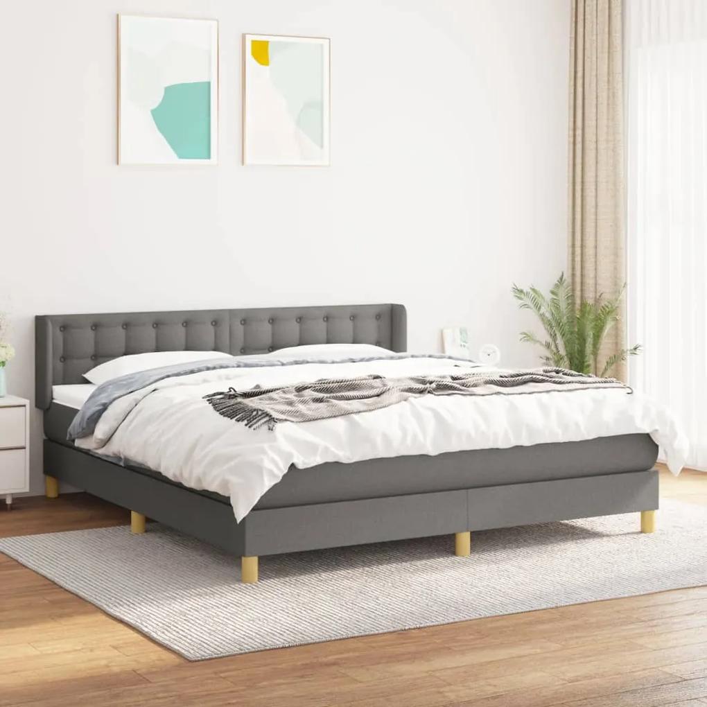 Boxspring posteľ s matracom tmavosivá 160x200 cm látka 3130602