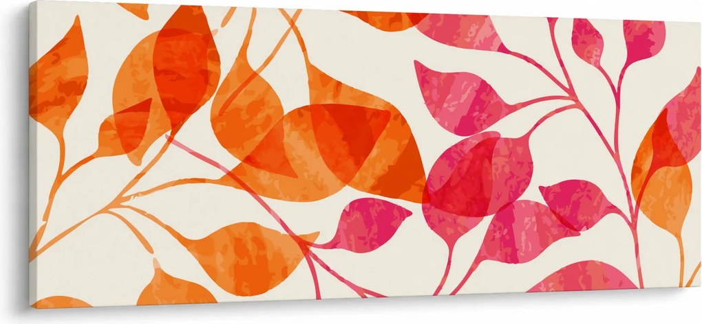 Obraz - Oranžové lístie (120x50 cm)