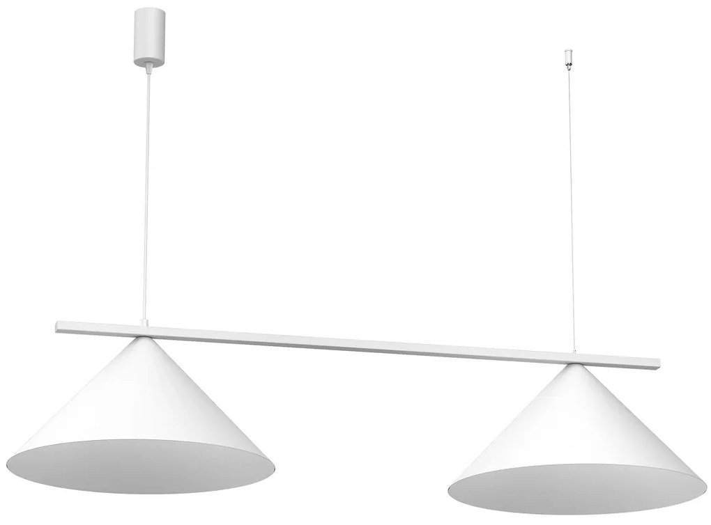 Závesné svietidlo Capital, 2x biele kovové tienidlo, (fi 46cm), w