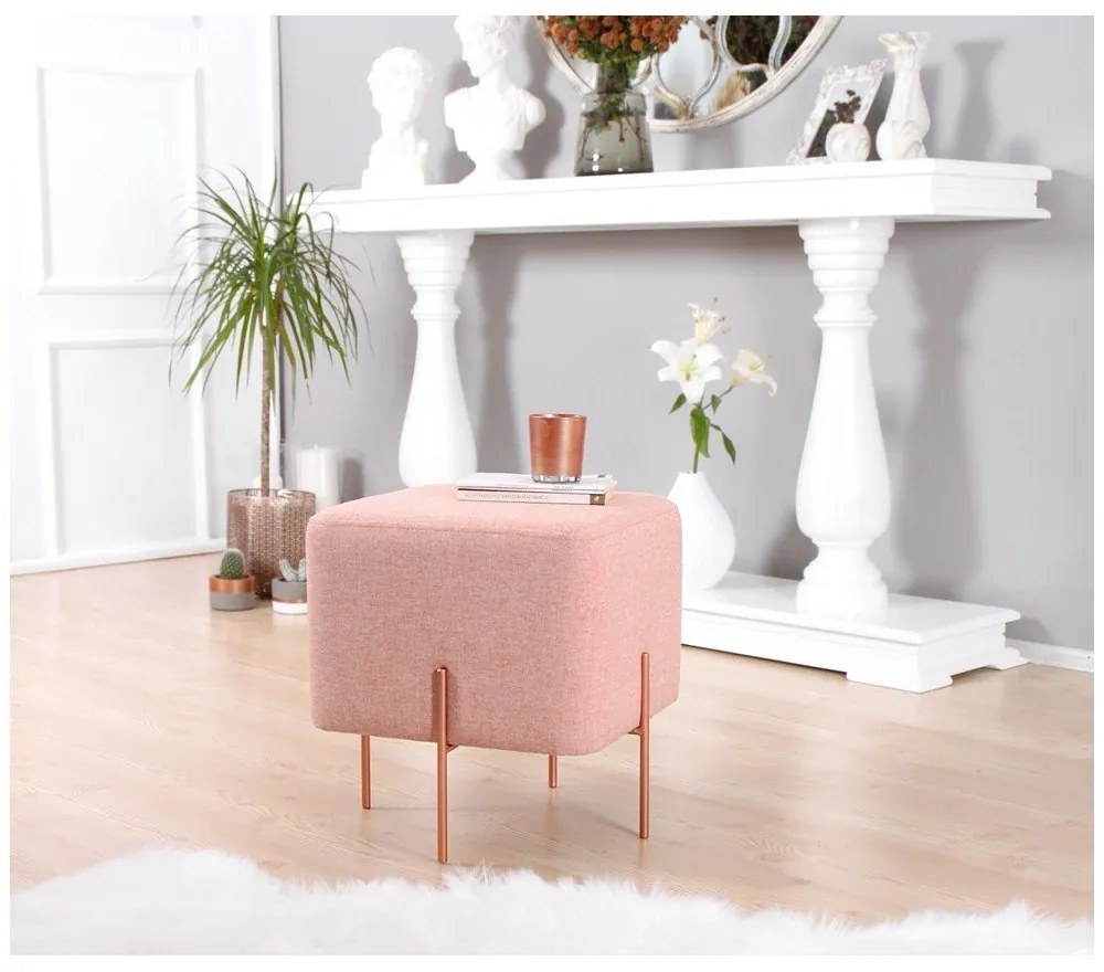 Svetloružový taburet Copper – Artie