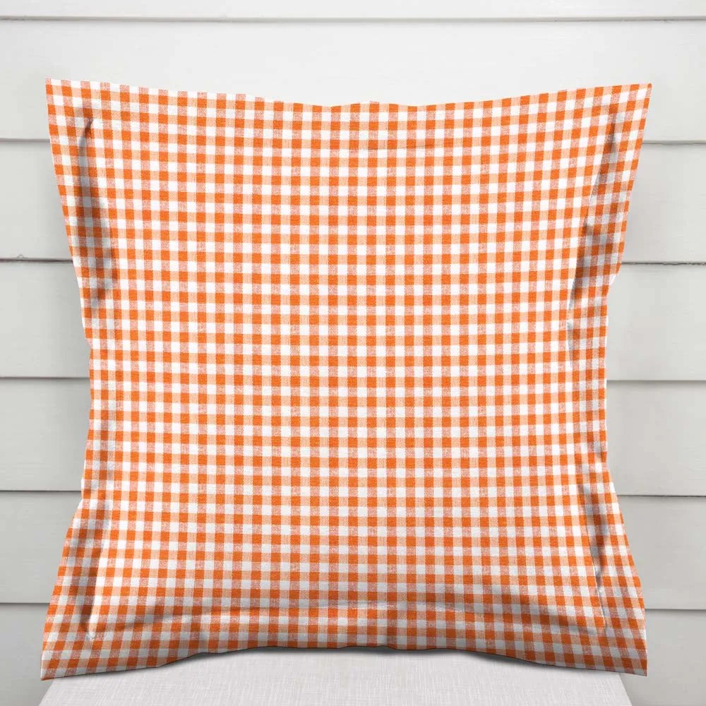 Biante Dekoračná obliečka na vankúš s lemom Rebeka RE-006 Oranžovo-biela kocka malá 35 x 45 cm