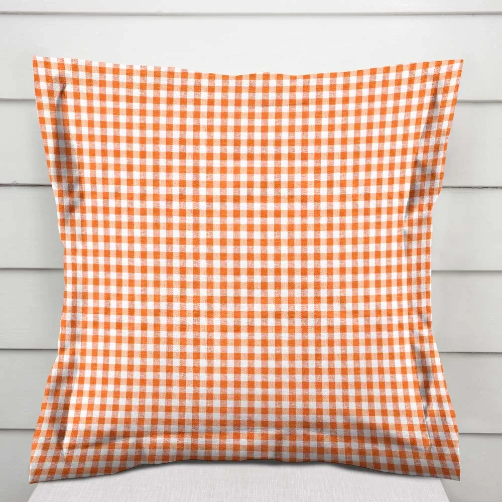 Biante Dekoračná obliečka na vankúš s lemom Rebeka RE-006 Oranžovo-biela kocka malá 50 x 50 cm