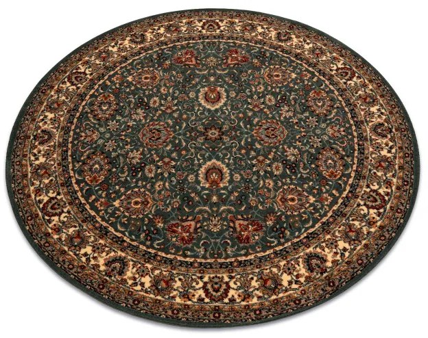 Koberec KASHQAI 4362 410 ornament, zelený / béžový kruh