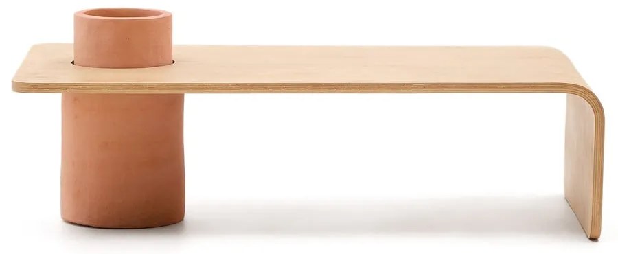 Okrúhly konferenčný stolík v dekore jaseňa v prírodnej farbe 60x110 cm Olaria – Kave Home