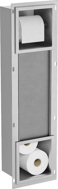Mexen X-Wall-BP držiteľ toaletného papiera s magazínom, inox - 1914