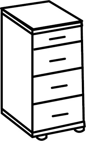 Komoda s výklopným zrkadlom Cariba, dub san remo/biela