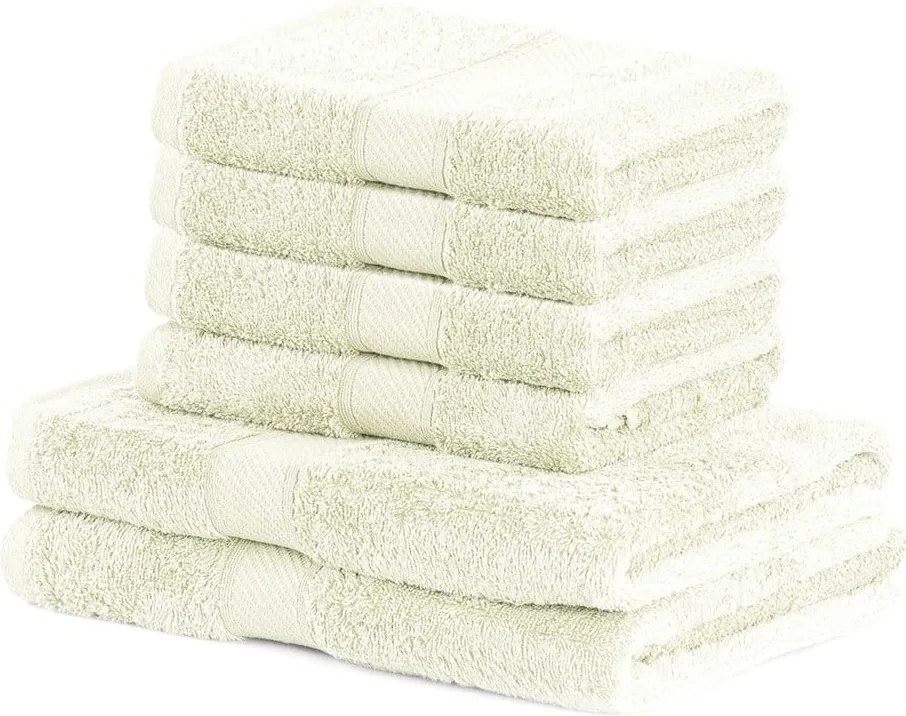 Set 2 svetlobéžových osušiek a 4 uterákov DecoKing Bamby