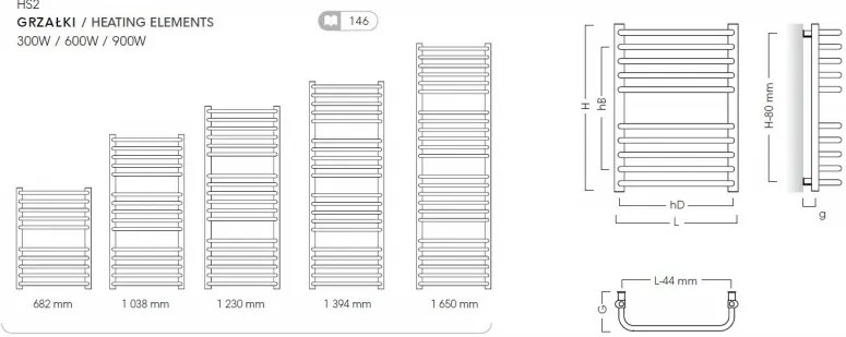 radiátor BOLERO 400 x 682 mm, C35 white silk RADBOL407035 - INSTAL-PROJEKT
