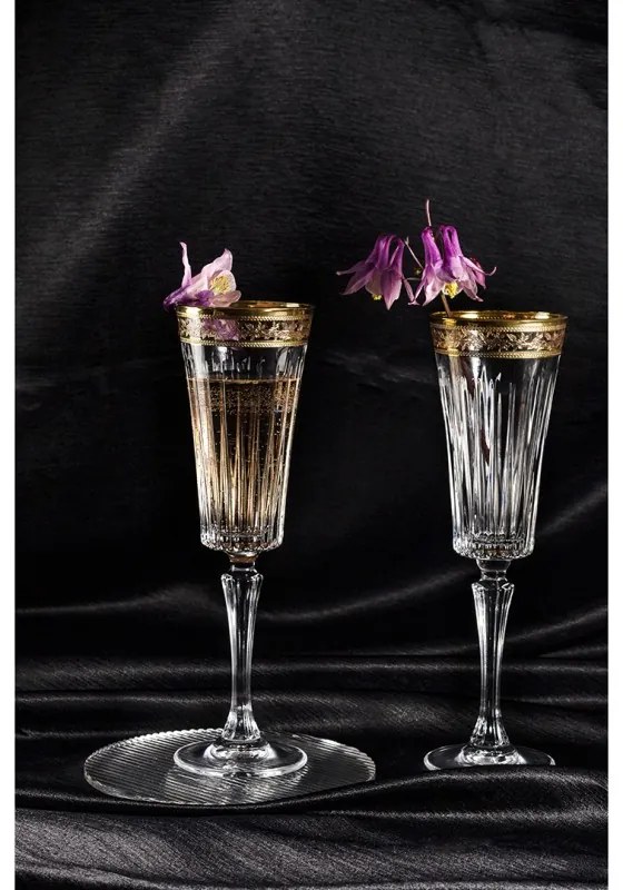 BOHEMIA PRESTIGE DORATO POHÁR NA ŠAMPANSKÉ 210ML SADA 6 KS