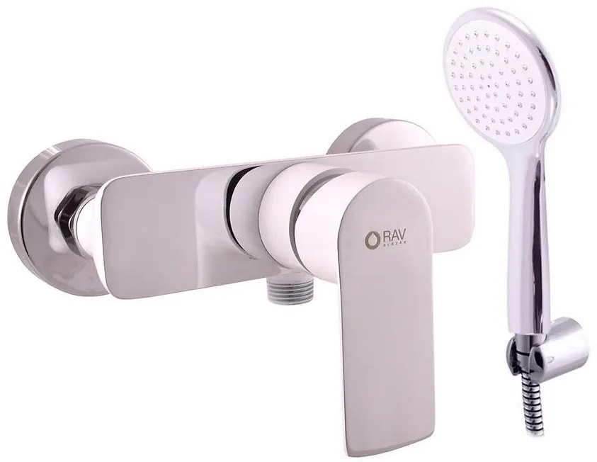 Batéria sprchová Rav-Slezak Vltava chróm/biela VT481.5/1CB