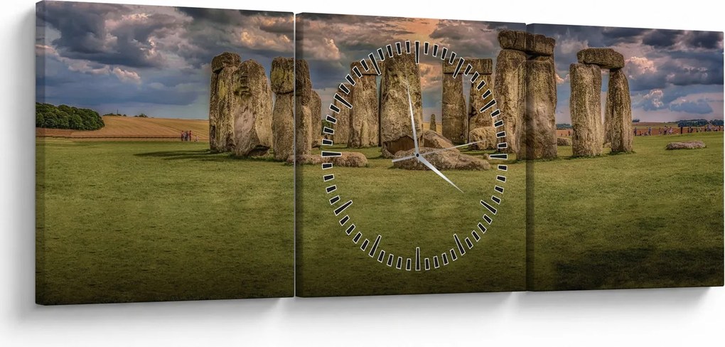 Obraz Stonehenge (s hodinami) (90x30 cm)