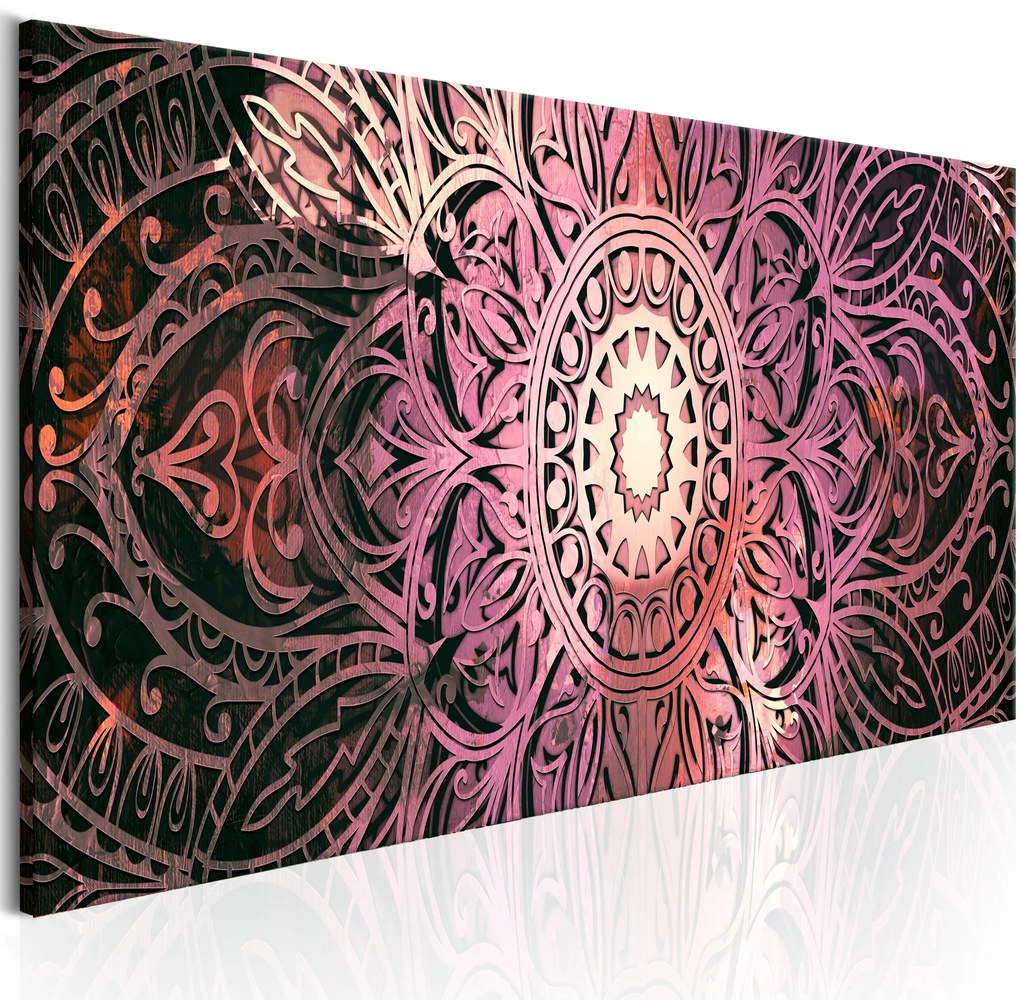 Artgeist Obraz - Ruby Mandala Veľkosť: 120x40, Verzia: Na talianskom plátne