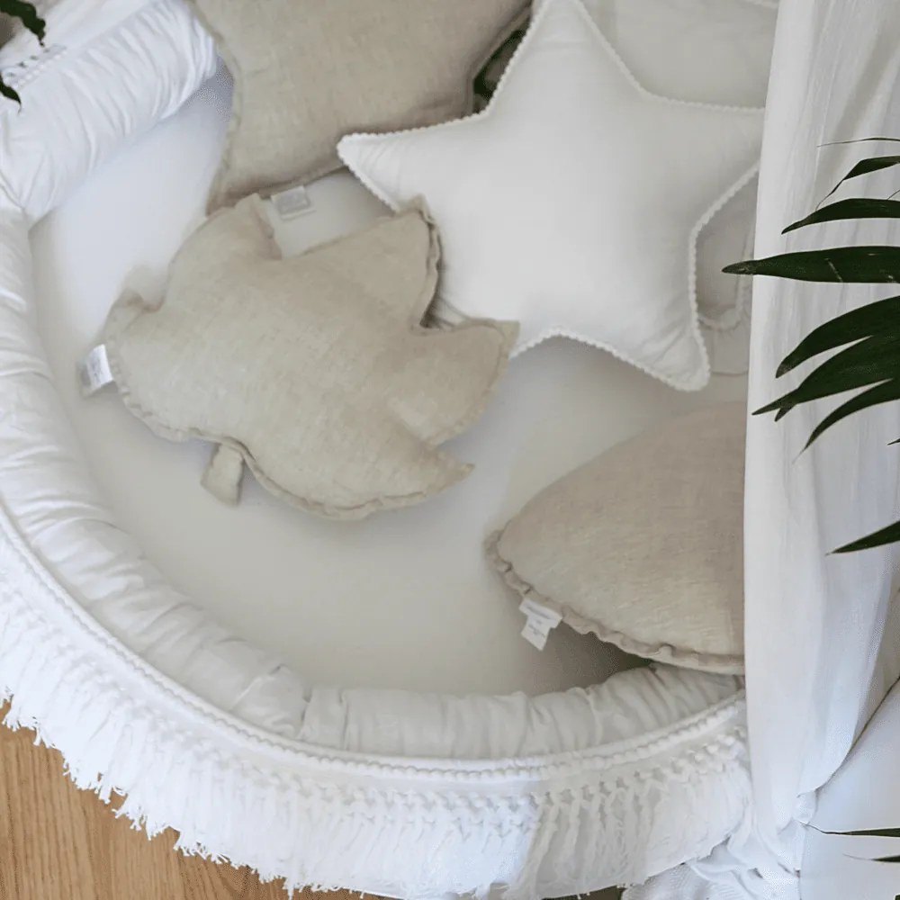 Ľanový vankúš javorový list prírodný 43x43 cm