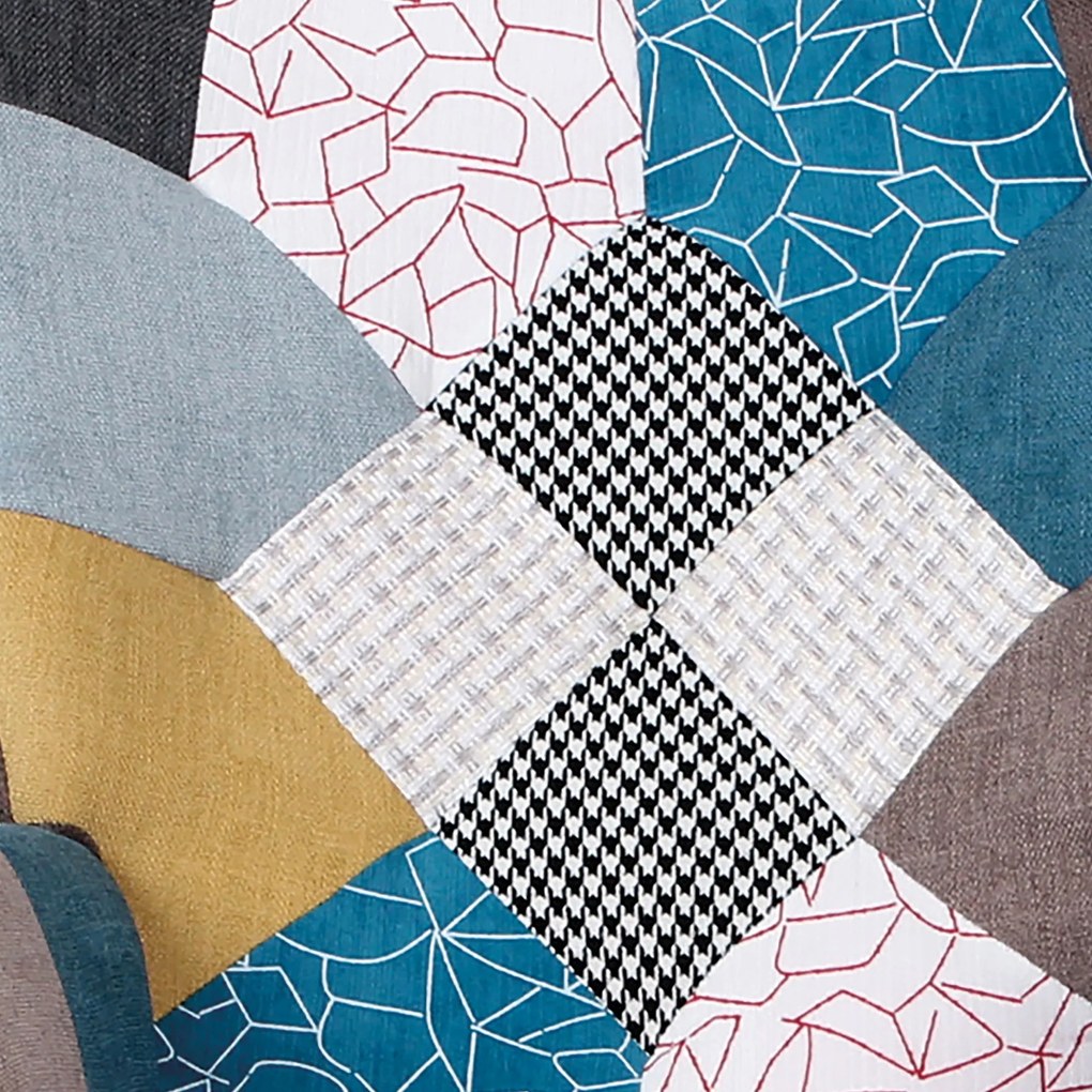 Sconto Kreslo s podnožkou GUNNAR patchwork