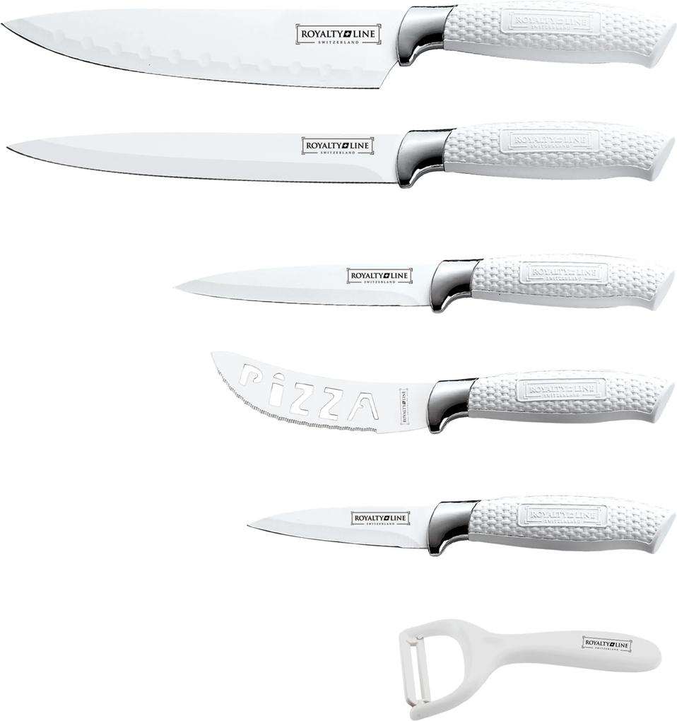 5dílná sada nožů s antiadhezní vrstvou Royalty Line RL-WHT5-W + škrabka