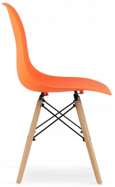 Jedálenský stôl TODI biely 80 cm s tromi stoličkami OSAKA oranžové