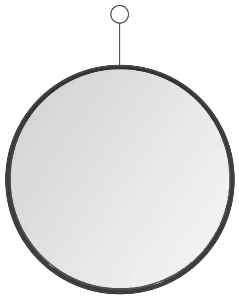 Čierne okrúhle zrkadlo LIBERIA