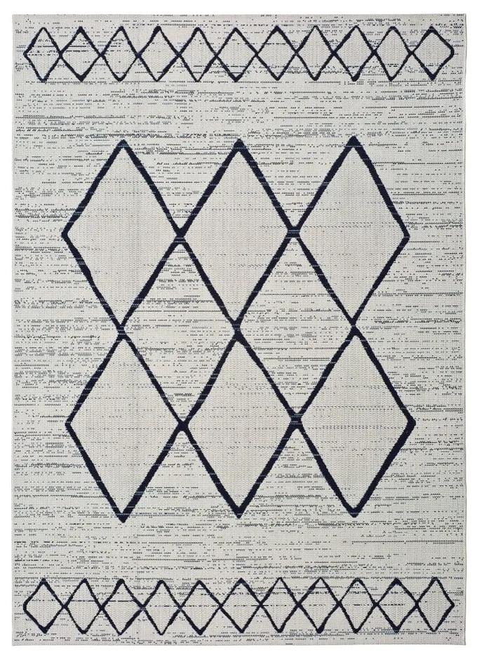 Bielo-sivý vonkajší koberec Universal Elba, 120 x 170 cm