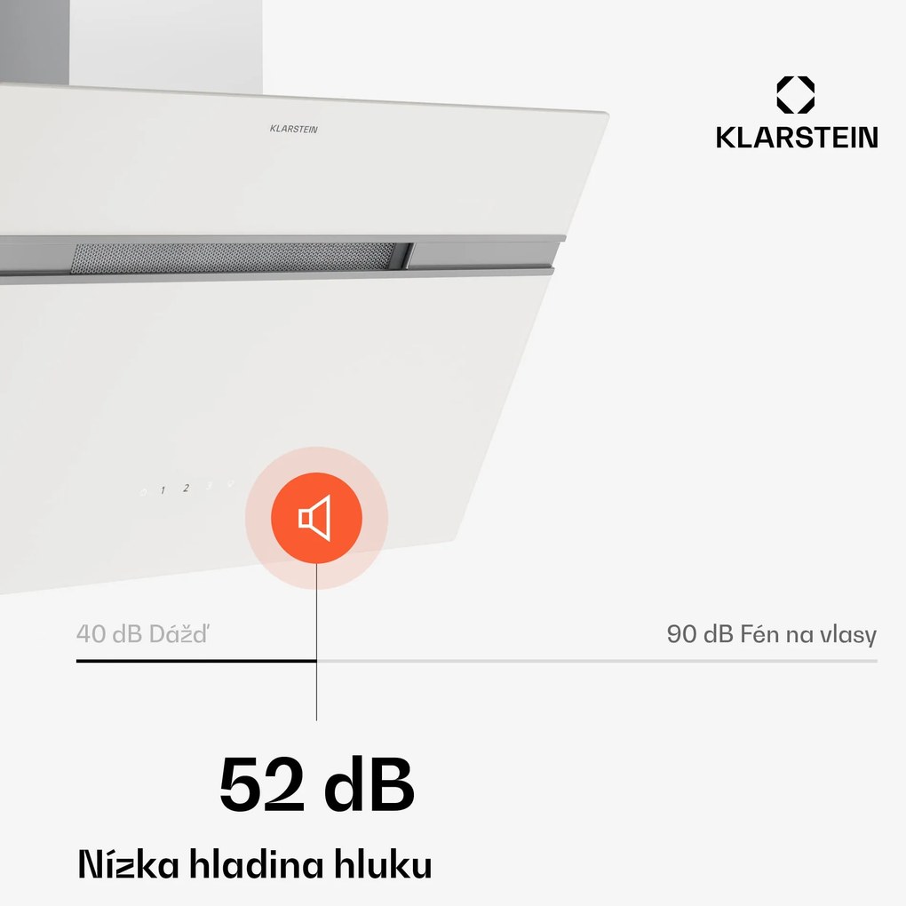 Klarstein Alina digestor, 60 cm, 600 m³/h, Tichý, EEK A