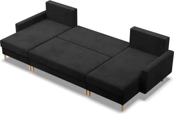 Sedacia súprava BLANK Comfort v tvare U čierna