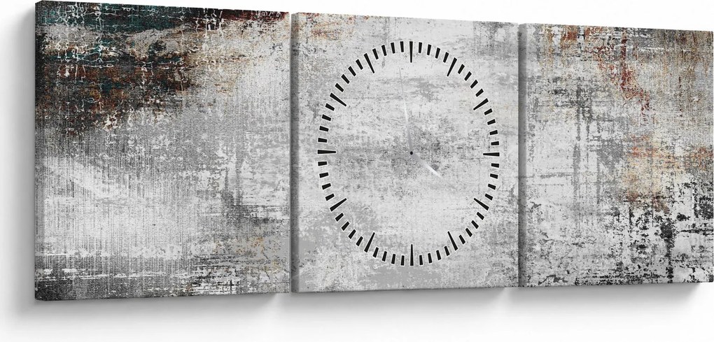 Obraz - Abstraktné textúrované plátno (s hodinami) (90x30 cm)