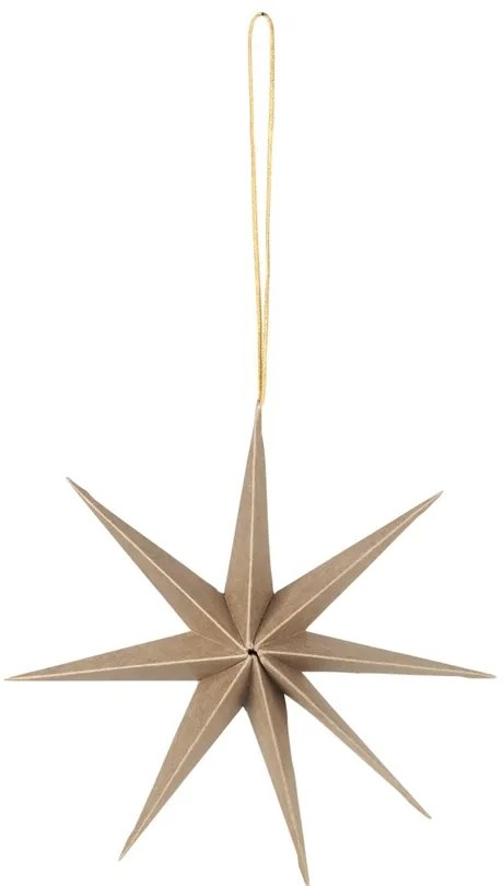 Broste Papierová hviezda STAR 15cm prírodná hnedá