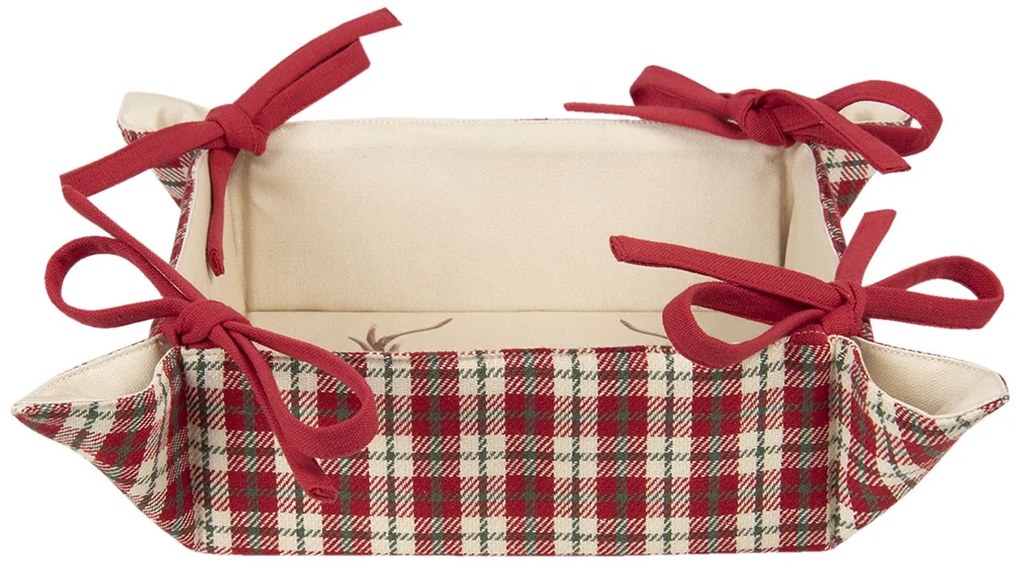 Obojstranný košík na pečivo s jeleňom Cosy Lodge - 35 * 35 * 8 cm