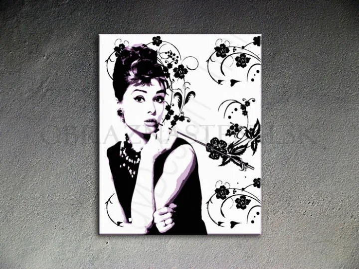 Ručne maľovaný POP Art obraz Audrey Hepburn | rôzne rozmery