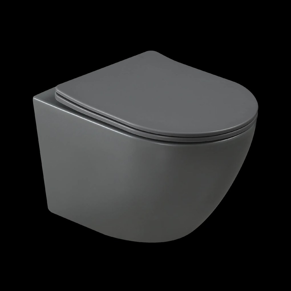 Invena Tavro, závesná misa 490x360x350 mm + WC sedadlo, QFS, šedá, INV-CE-71-007-Y