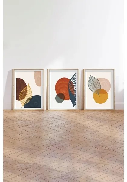 SADA 3x Obraz vo fotorámčeku 50x70 cm pestrofarebná