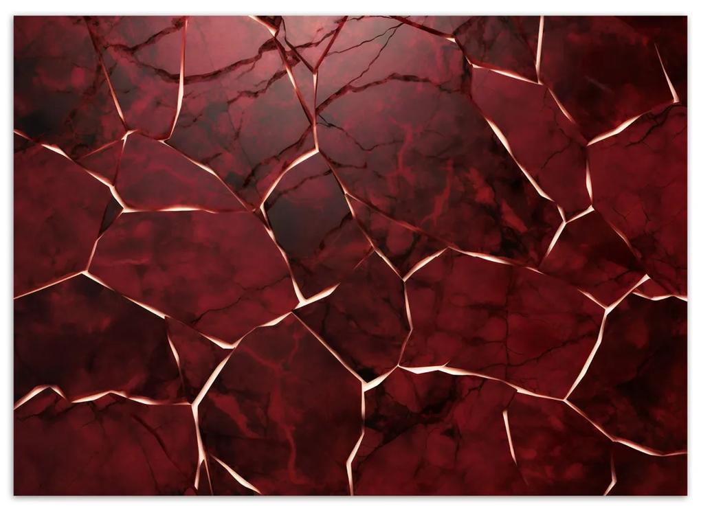 Fototapeta, Červená mramorová textura 3D - 100x70 cm