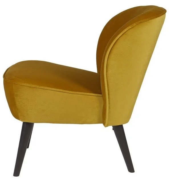 Horčicovožlté kreslo WOOOD Sara