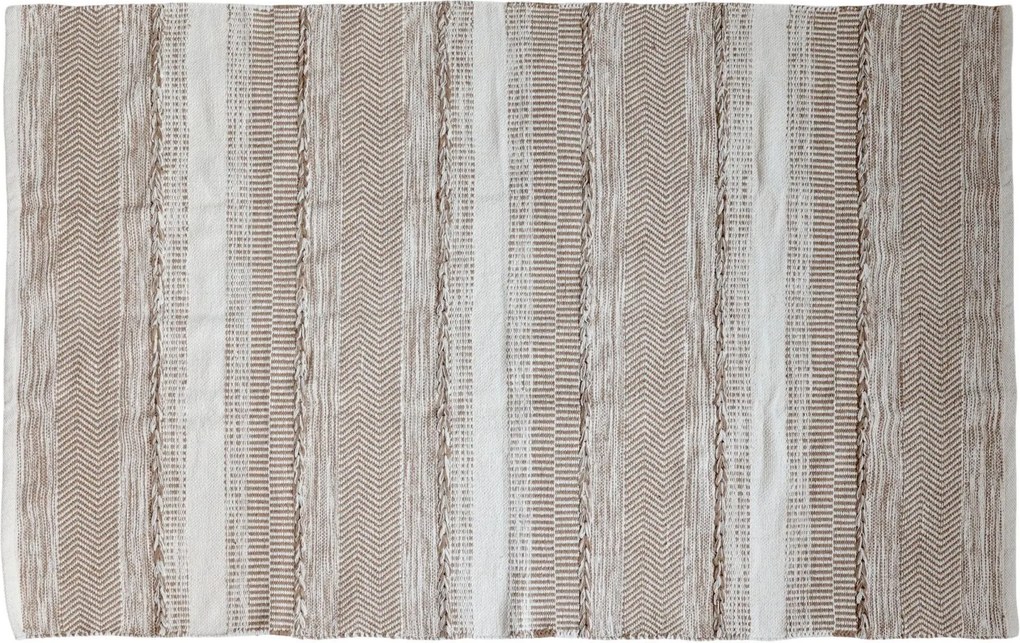 Bavlnený koberec s hnedo-béžovým vzorom – 180*120 cm