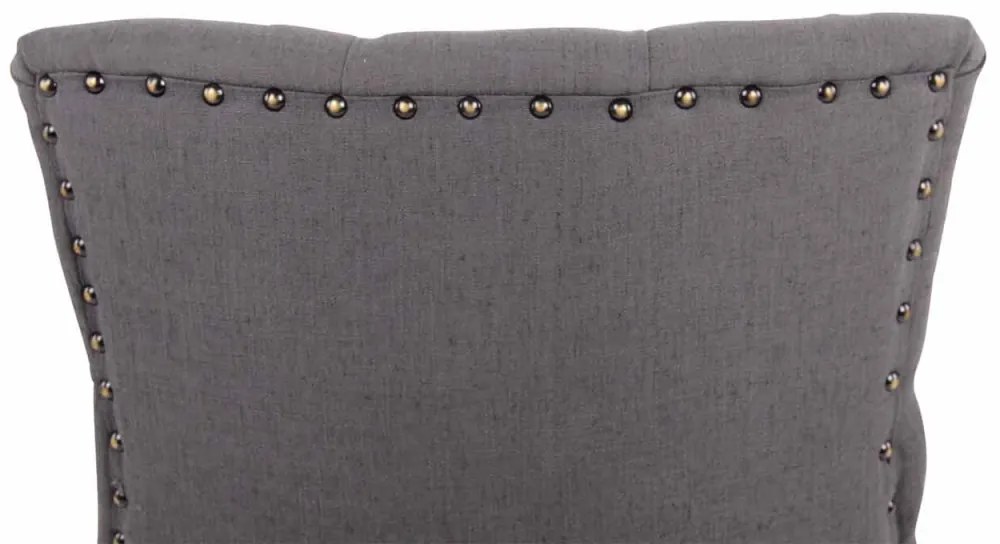 Jedálenská stolička Aberdeen - látka, drevené nohy antik svetlé - Tmavo sivá