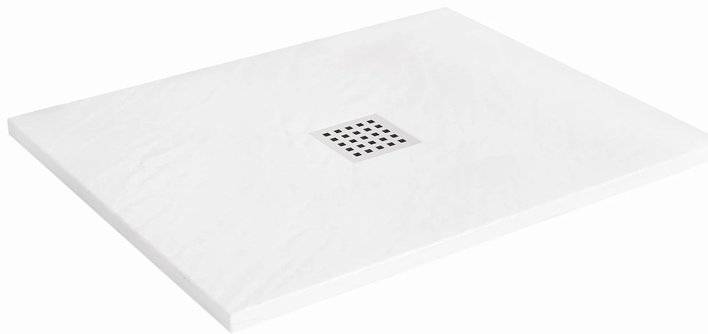 Rea Black Rock, konglomerátová sprchová vanička 120x90x3,5 cm, biela, REA-K5582