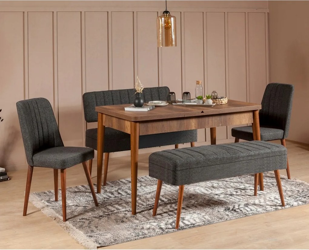 Jedálenský set Vlasta 2 (orech antracit) (pre 6 osôb)