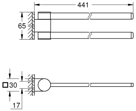 GROHE 41063000 - Držiak na uteráky SELECTION 441 mm lesklý chróm