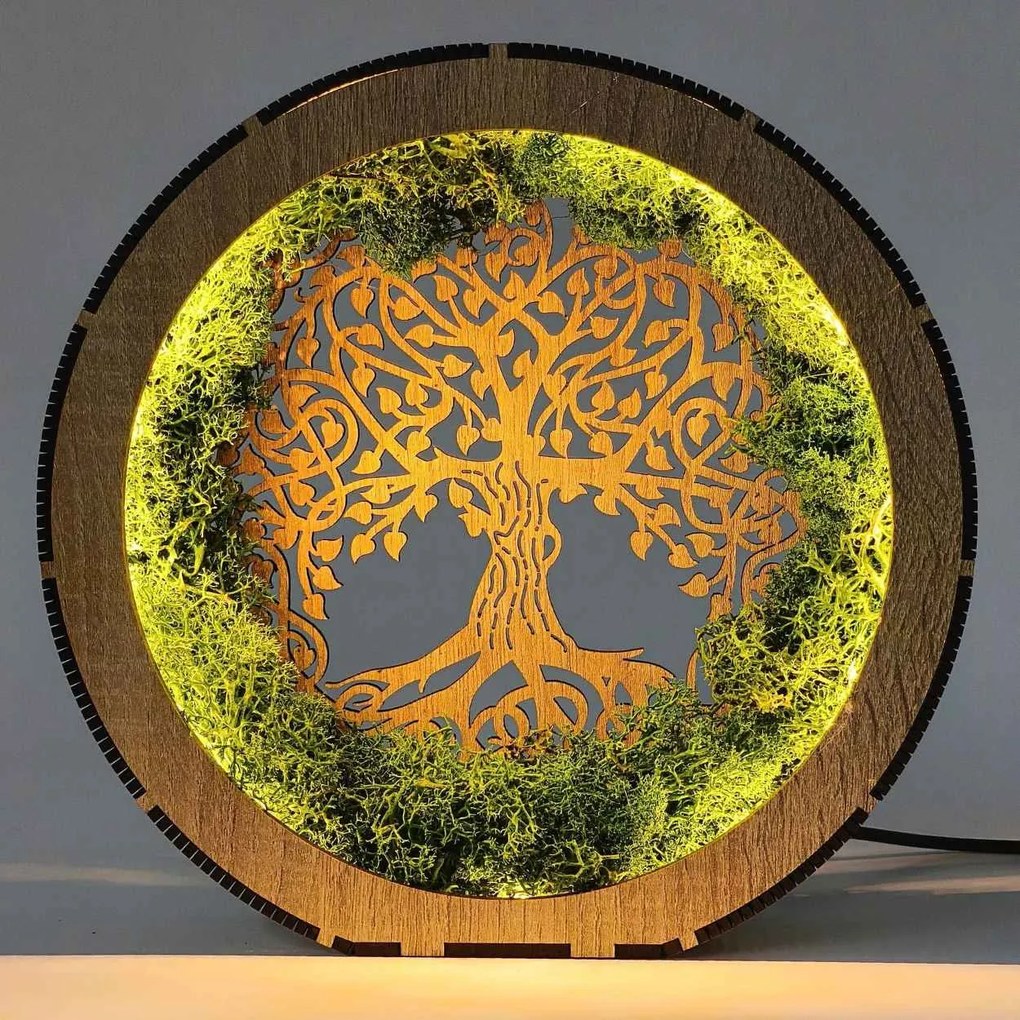 Stmievateľná led lampa Strom života | FLORIS: HDF - Orech 20 cm 4792-115233 LED0633