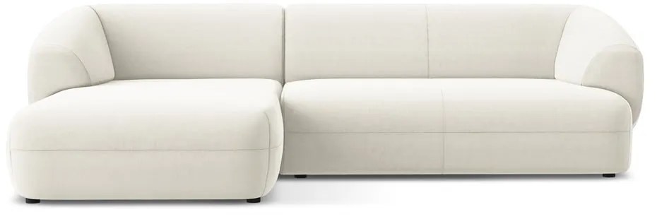 Biela zamatová rohová pohovka (ľavý roh) Moana – Makamii