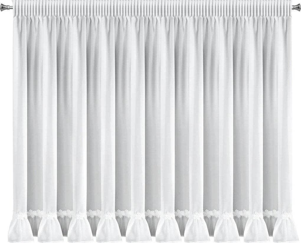 VIANOČNÁ ZÁCLONA NA PÁSKE FLAKE 350X160 CM BIELA
