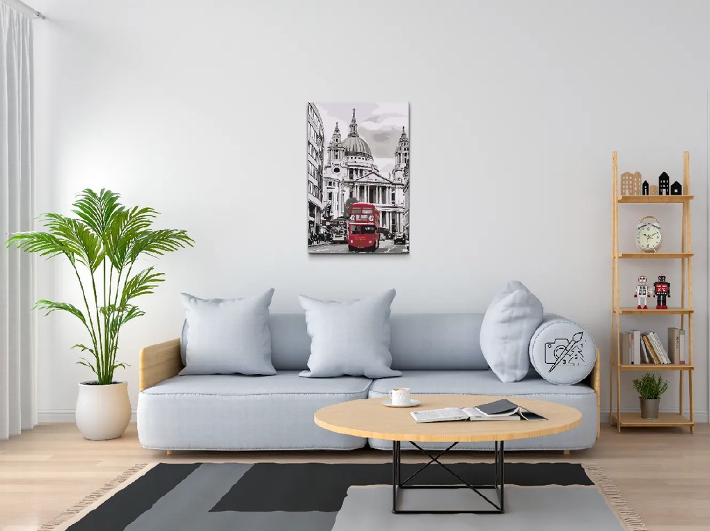 Gario Maľovanie podľa čísel Londýnsky autobus Rozmery: 40 x 60 cm, Rámovanie: S vnútorným rámom