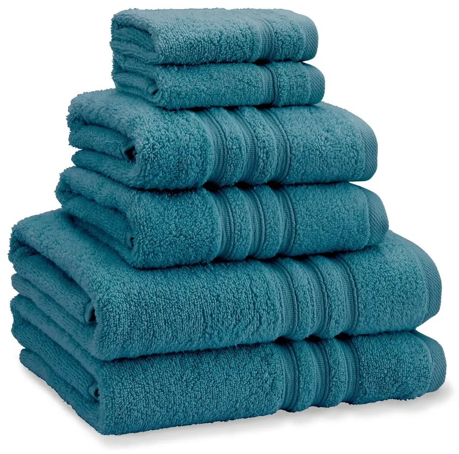 Zelenomodré froté bavlnené uteráky a osušky v súprave 6 ks Zero Twist – Catherine Lansfield