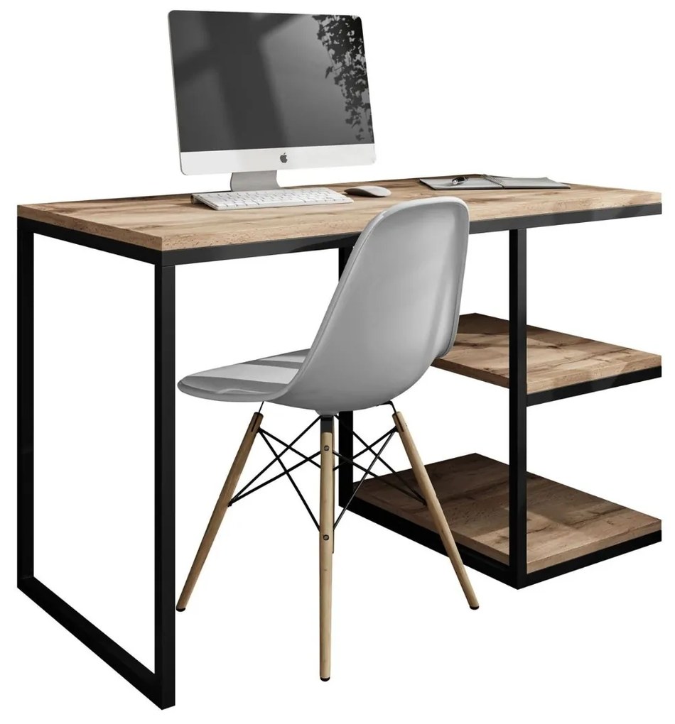 PISACÍ STÔL KARL II ČIERNY / DUB WOTAN 120 cm